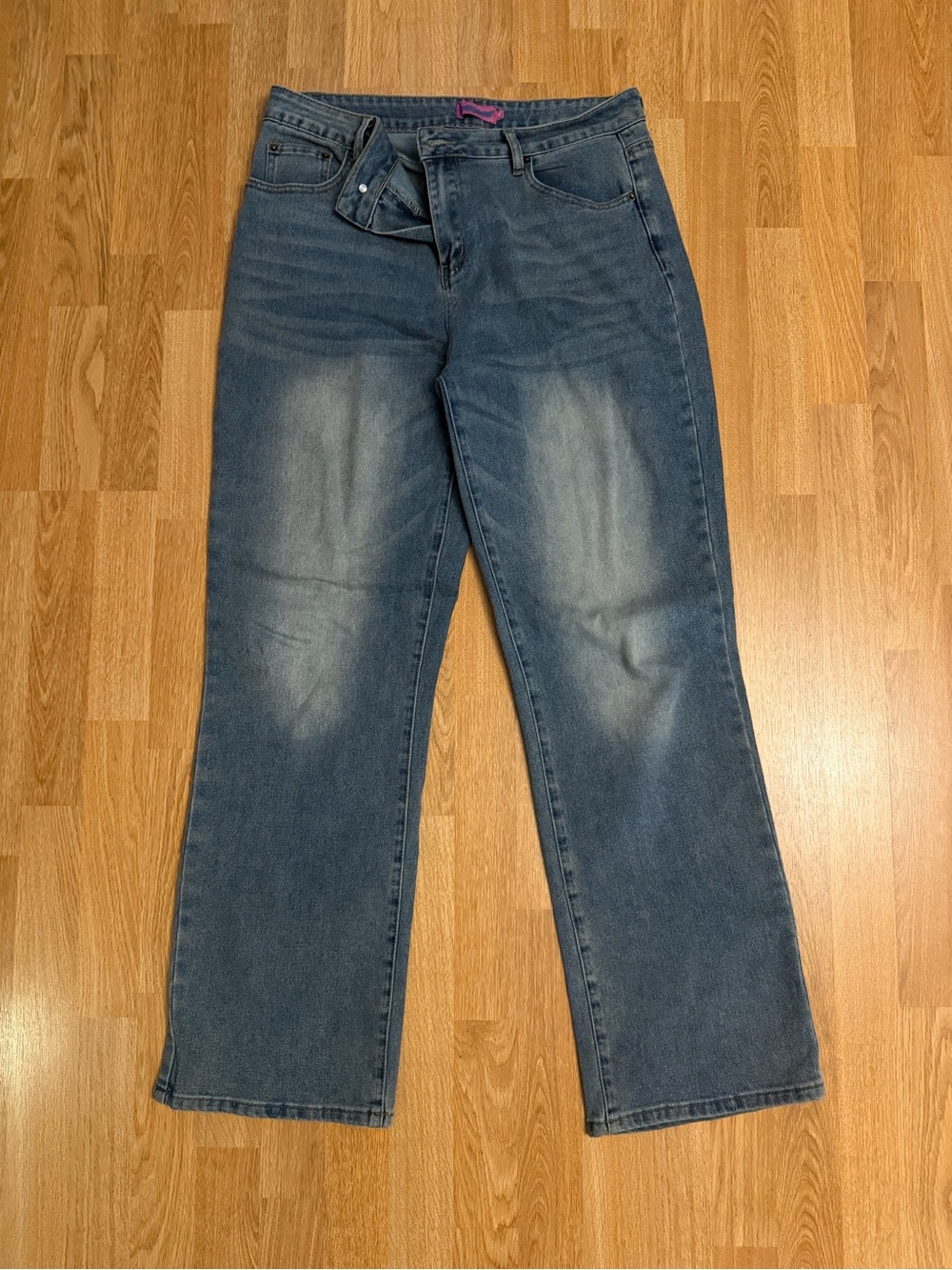Edikted Dark Wash Wide Leg Jeans Size XL High Rise Baggy Y2K Denim